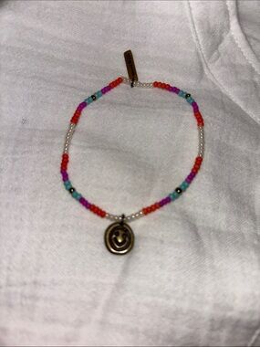 NATURAL LIFE Multicolor Beaded Smile Charm Necklace